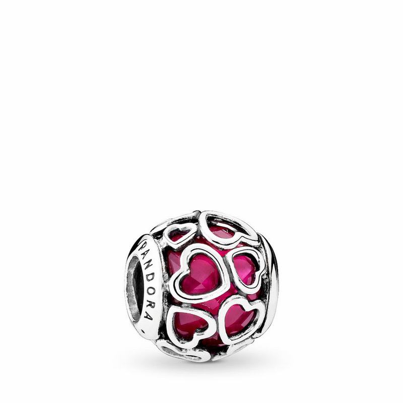 Talismane Pandora Cerise Encased In Love Argint/Roz (cebDNJCl)